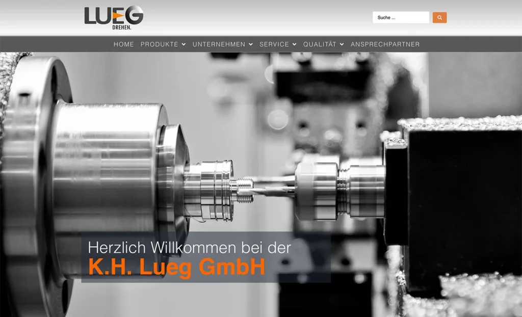 Webseite LUEG Drehtechnik