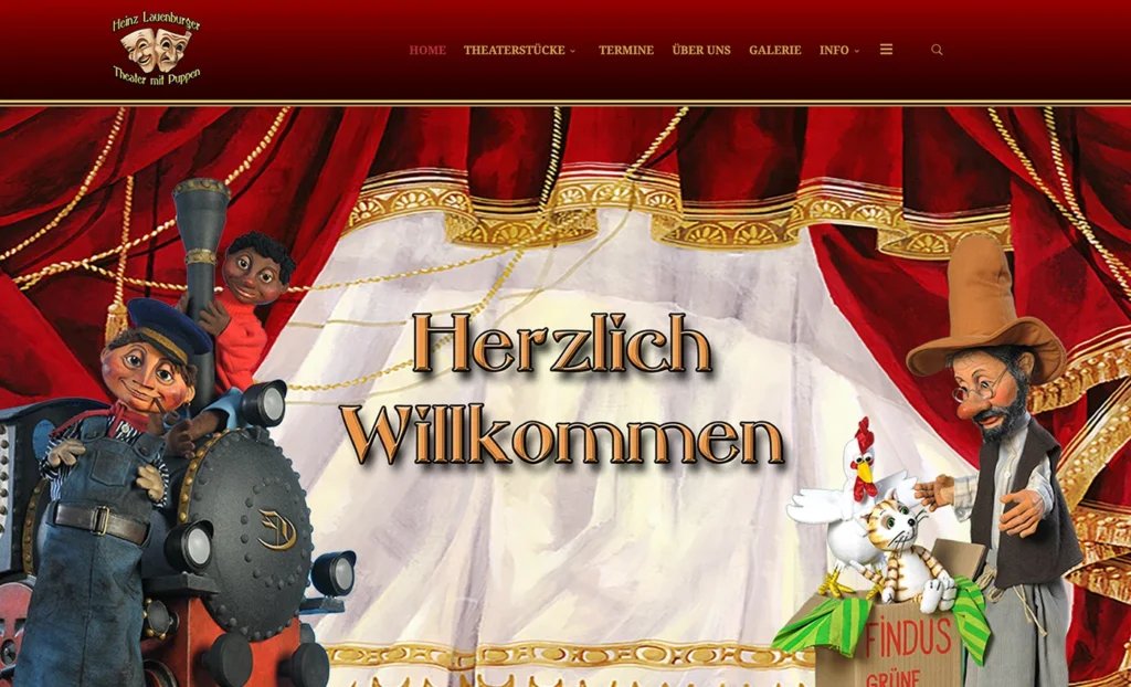 Webseite Theater mit Puppen